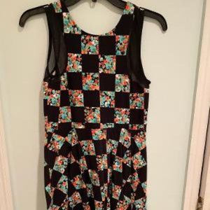 love, Fire Children's floral checkered dress - Size XL